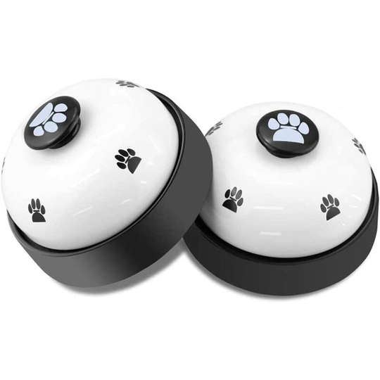 2 Pack Dog Training Bells, Dog Training Bells, Puppy, Pet, Door Bell for Dogs and Cats with Non-Slip Rubber Base (White)