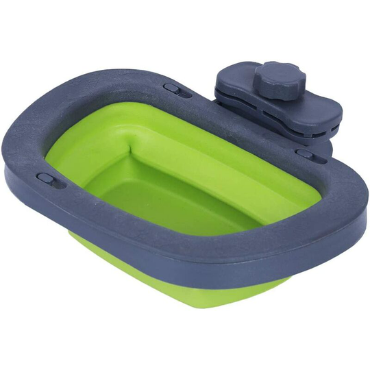 Foldable Silicone Dog Bowls Fixed Hanging Food Bowl Food Water Dual Purpose Portable Travel Bowl Small Medium Cats Dogs Other Small Animals (Green)