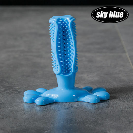 Monly - Pet Dog Toothbrush, Chew Toy, Dog Brush, Soft Rubber Brush Stick, Teeth Cleaning, Massage Toothpaste for Small Dogs, Pet Toothbrushes (Sky