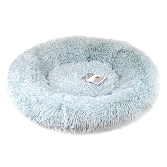 Dog Bed Fluffy Soft Cat Puppy Pet Donut Mattress Cushion Non-Slip Grey Large 80cm