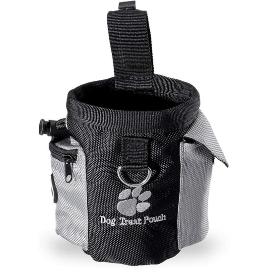 Treat Dog Waist Pouch Bag Hands Free Pet Dog Training Waist Food Bag with Built-in Poop Bag Dispenser