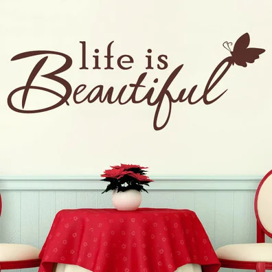 Life Is Beautiful Perching Butterfly Wall Sticker