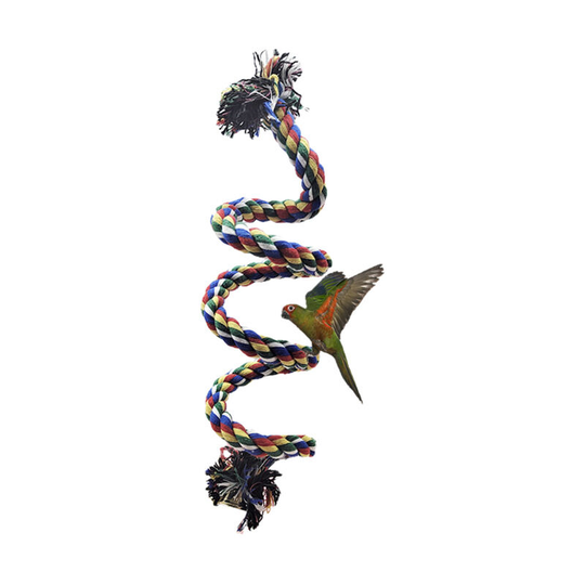 Ilovemilan - Pet bird rope perch parrot toy, parrot spiral bird toy, bird bungee jump rope suitable for birdcage accessories - straightened 1.5m long