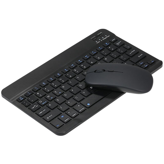 10 inch Portable bt Keyboard Mouse Combo 78 Keys Rechargeable Mini Keyboard 3-gear dpi Adjustable Mouse Wide Compatibility Green, Black - Black