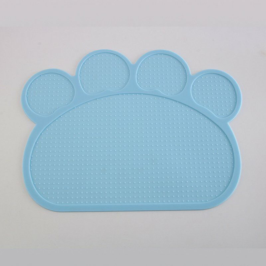 Silicone Placemats Non-slip Anti-spill Food Bowl Mat Cat Litter Mat blue