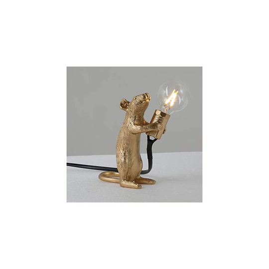 Keepbest Table Lamp Mouse Shape Resin Desk Light Bedside Lamp Light Home Room Decor