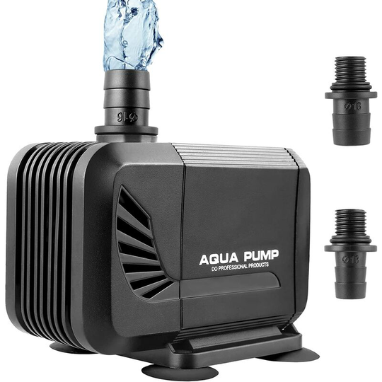Perle Rare - Submersible Water Pump, 15W 1500L/H Mini Quiet Pump, Aquarium Pump with 2 x 13/16mm Nozzles, 1.6m Delivery Height, Amphibious Water Pump