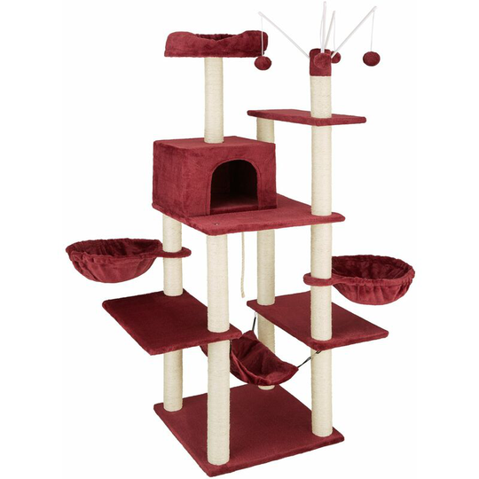 Cat tree scratching post Lilou - cat scratching post, cat tower, scratching post - burgundy - burgundy