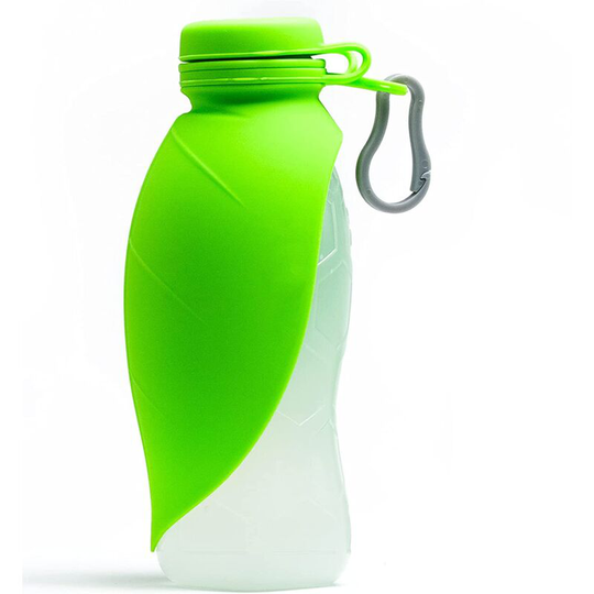 Portable Dog Water Bottle - 580ml Large Capacity Pet Food and Water Dispenser - Green