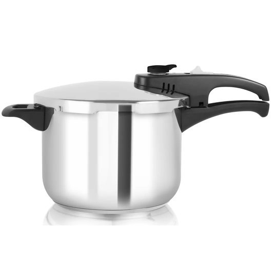 Tower T80244 Pressure Cooker with Steamer Basket, Stainless Steel, 6 Litre , Silver