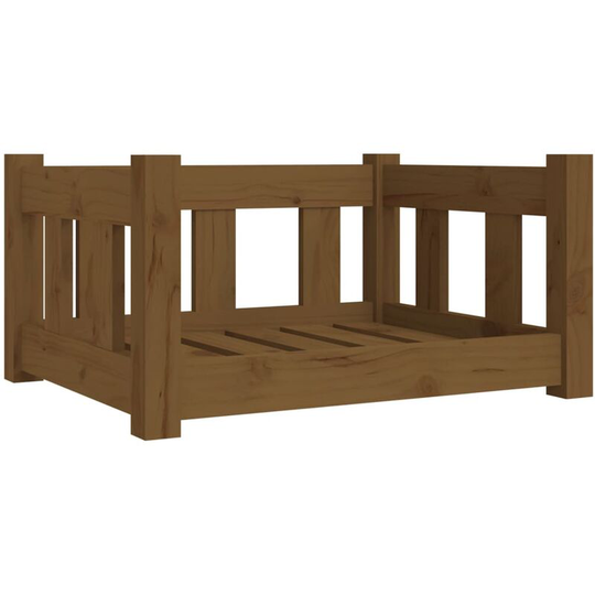 Dog Bed Honey Brown 55.5x45.5x28 cm Solid Wood Pine Vidaxl Brown