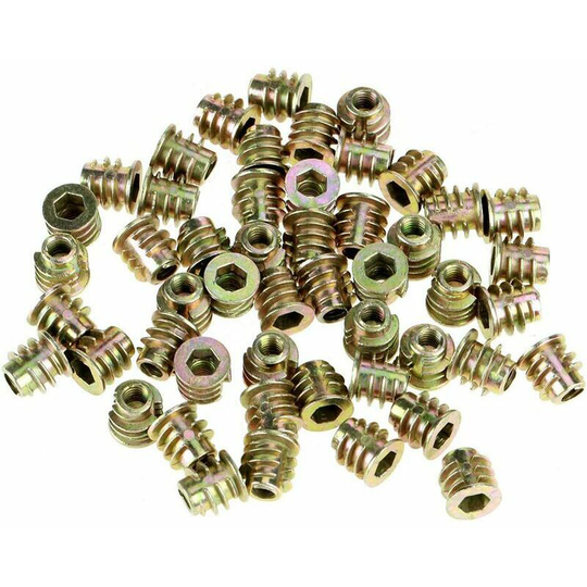 Naxunnn - Threaded Nuts, Threaded Nuts opposite; 50 Pcs M4*8mm Hexagon Socket Set Zinc Alloy Insert Nuts Hex Head Threaded Furniture Nuts For Wood