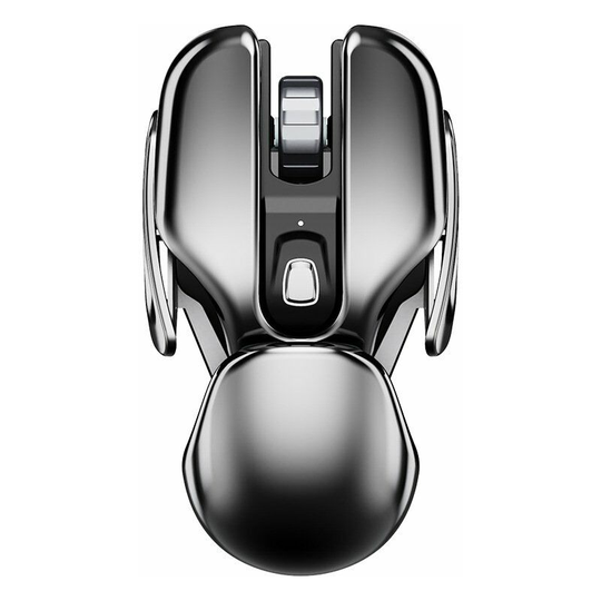 Silent Wireless Mouse, Rechargeable Wireless Ergonomic Optical Mouse 2.4G usb Receiver for Laptop, Desktop Computer - Silver/Grey