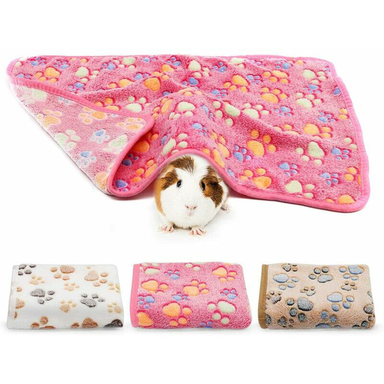 Briday - Guinea Pig Blanket, 3 Pieces Small Animals Soft Warm Pet Fleece Blanket Sleeping Cushion Pillowcase Flannel Throw Hamster Guinea Pig Rabbit