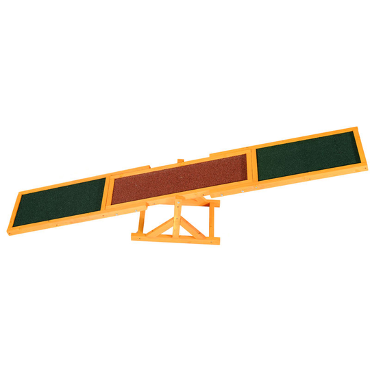 Pawhut - 1.8m Wooden Pet Seesaw Activity Dog Training Agility Equipment Pet Supplies - Burlywood, brown, green