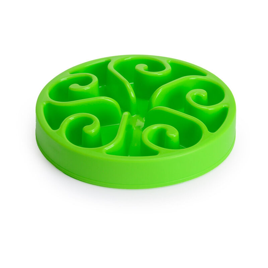MUFF Slow Feeder Dog Bowl-Pet Puppy Fun Puzzle Feeder Non Skid Feeding Bowl M green