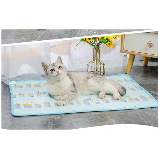 Cooling Mat for Animals, Cooling for Pet Beds, Non-toxic, Auto, for Dogs and Cats,blue M(40 x 60 cm)