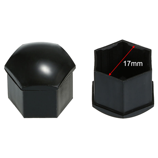 20pcs Universal 17mm Wheel Nut Covers Plating Lug Nut Caps Screw Protector Black,model: 1
