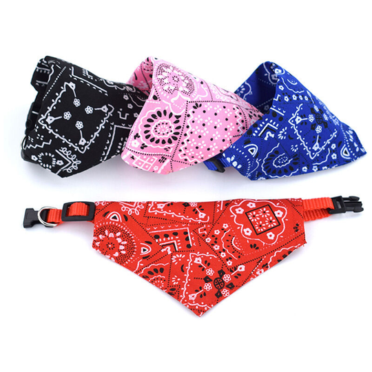 4 Piece Fashion Adjustable Dog Bandana Scarf for Puppies and Kittens (l)