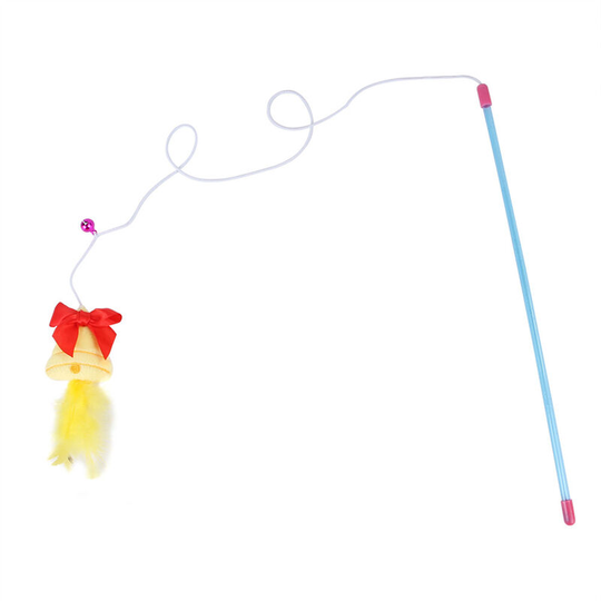 Christmas Cat Pet Feather Wand Cat Interactive Feather Toys Teaser (Multicolor-type2)