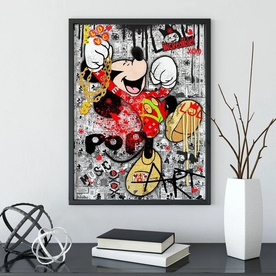 Mickey Mouse Happy - Floater Frame Graphic Art
