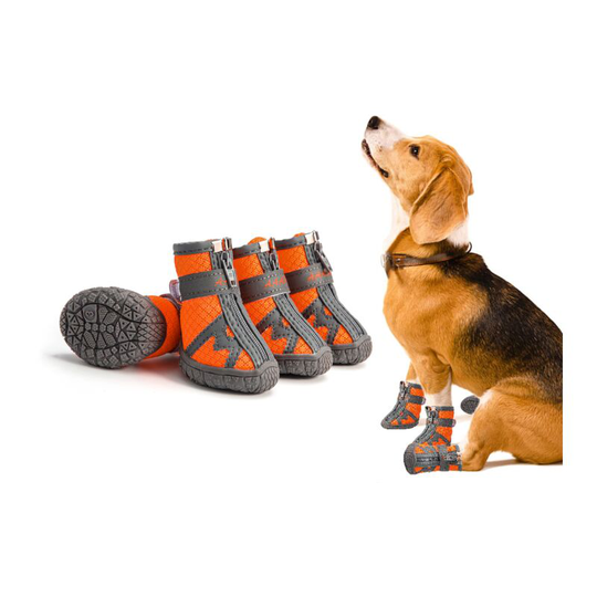 Dog Boots, Betterlife Latest Breathable Dog Shoes with Reflective Straps, Non-Slip Soft Sole, for Small Medium Dog, Orange (3#)