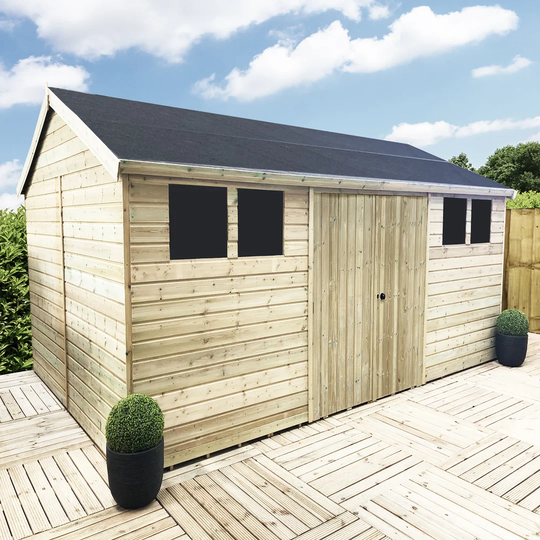 Jedediah 16 ft. W x 11 ft. D Solid Wood Garden Shed