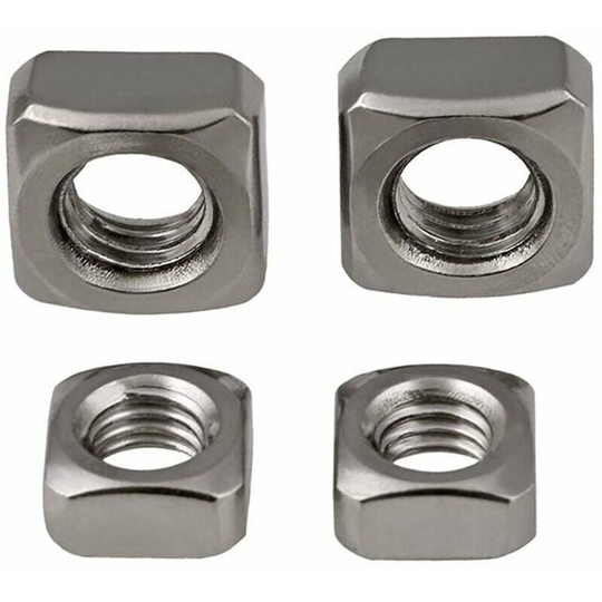 Monly - Square Nuts - Rust Resistant Stainless Steel Threaded Nuts for Furniture Fastening, M8*13*6 20pcs