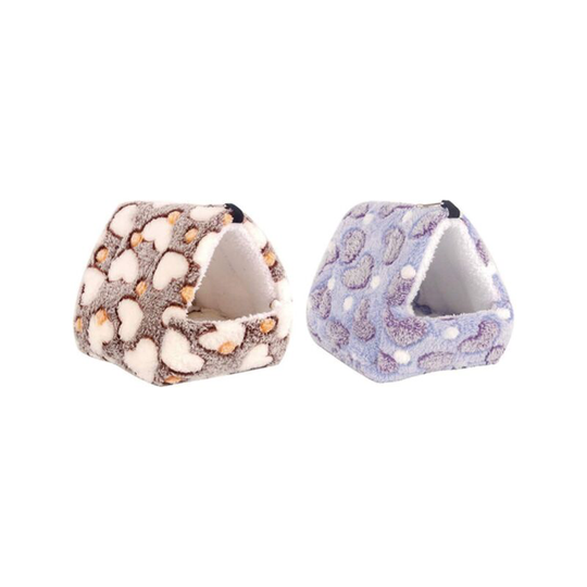 Small Animal Hanging House, 2pcs Cozy Hamster Small Cotton Nest Winter Hanging Bed Warm Sleeping Mat for Guinea Pig Hedgehogs Gerbils Chinchillas