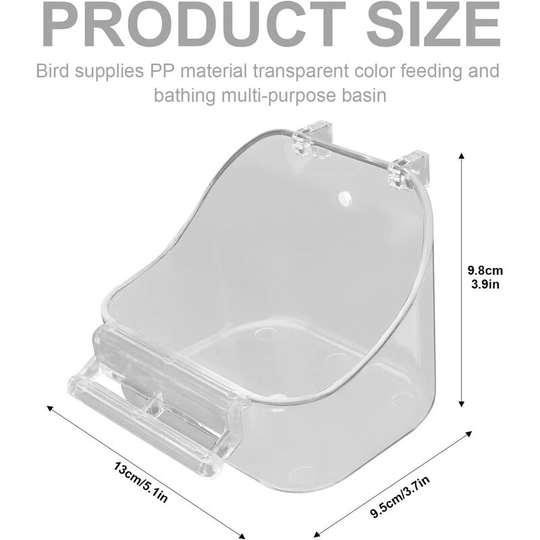 Hanging Bird Bath, Shower Cage Cleaning Bird Bath for Cage Bird Bath Box Bird Bath Parrot Bird Box Bath Box for Small Bird White