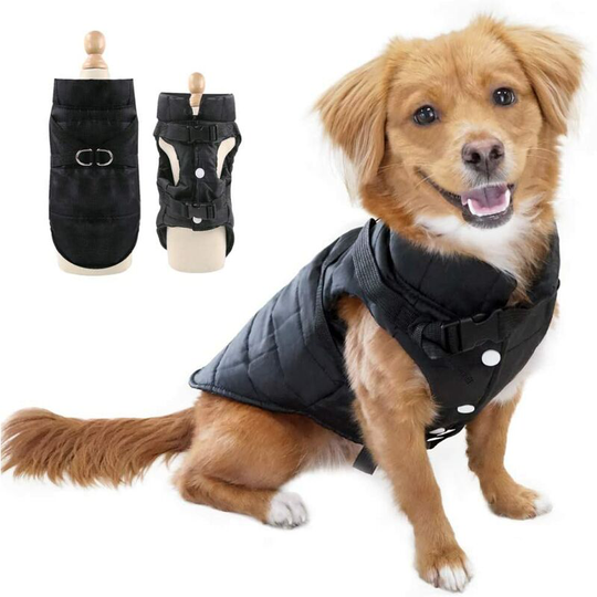 Winter Coats for Dogs Waterproof Warm with Harness Hole, Puppy Jacket Vest Clothes Costume Clothes for Winter for Small Dog Pet,Black,S