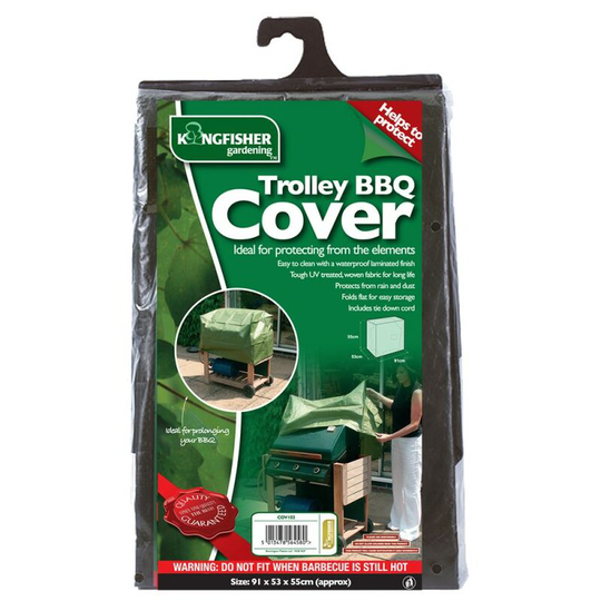 Trolley bbq Barbecue Cover Green uv Treated Garden Furniture - Kingfisher