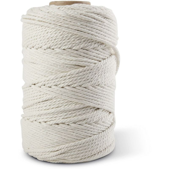 Beige Macrame Cord, Soft Cotton Rope 6mm x 50m (164ft) Natural Cotton Cord For Diy Handmade Art Craft Decorations