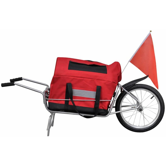 Bicycle Cargo Trailer One-wheel with Storage Bag Vidaxl Red
