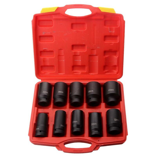 Benobby Kids - Socket Set, 10 Pieces Hub Nut Impact Socket Set, Hex Socket Set for Car Wheel Hub Nuts, Drive Impact Socket Kit