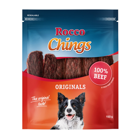 4 x Rocco Chings Originals Dog Chews - Special Price!* - Beef (4 x 150g)