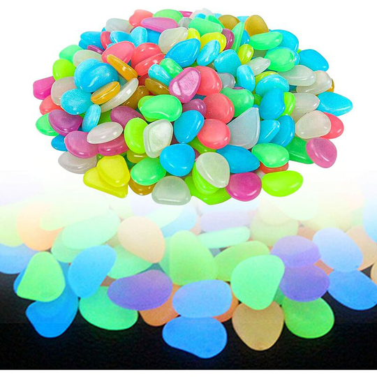 Litzee - 100 Pcs Coloured Pebble Lights Dark Pebble Light for Aquarium Garden Corridor Decoration Colour