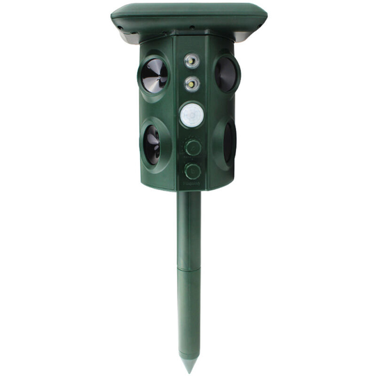 Lifcausal - Solar Ultrasonic Animal Pest Repeller Outdoor Four Speakers Mechanical Wave Frequency Scare led pir Motion Bracket Detection Mouse Snake