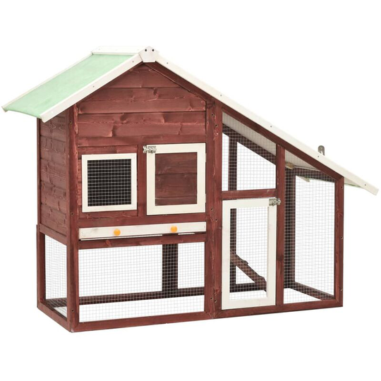 Vidaxl - Rabbit Hutch Mocha and White 140x63x120 cm Solid Firwood Brown