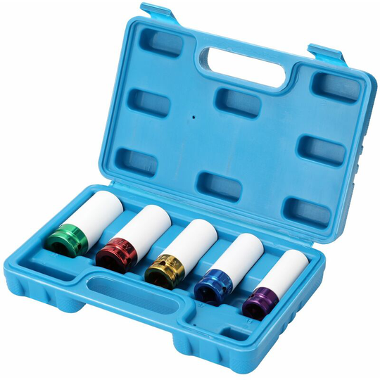 Pneumatic Tire Protections Sleeve Color Long Sleeve Tool Auto Repairs Kit Color 5-piece Set Lug Nut Hex Socket color