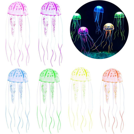 6pcs Luminous Medusa for Aquarium Decoration.