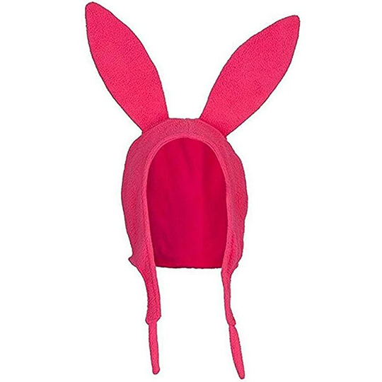 Rabbit Ear Hat Burgers Beanie Cosplay Costume Halloween Rabbit Ears Fleece Hat (Pink)