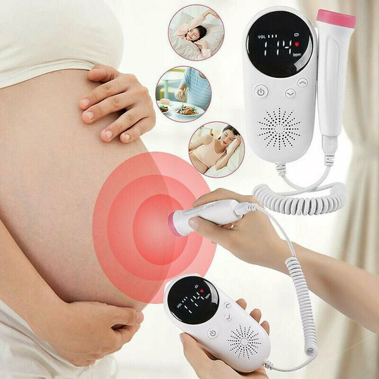 Baby Fetal Doppler Heartbeat Detector Prenatal Ultrasound Probe Rate Monitor