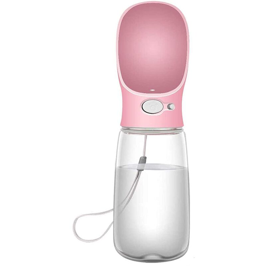 550ml Dog Water Bottle, Portable Water Dispenser Gourd For Dog Puppy Cat Pets Travel Water Drink Bottle-Pink