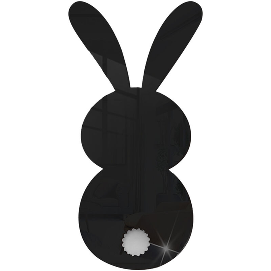 3D mirror wall stickers children's room living room wall decoration rabbit cartoon stickers black