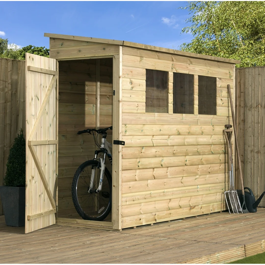 Brigadoon 3 Ft. W x 8 Ft. D Shiplap Pent Wooden Shed