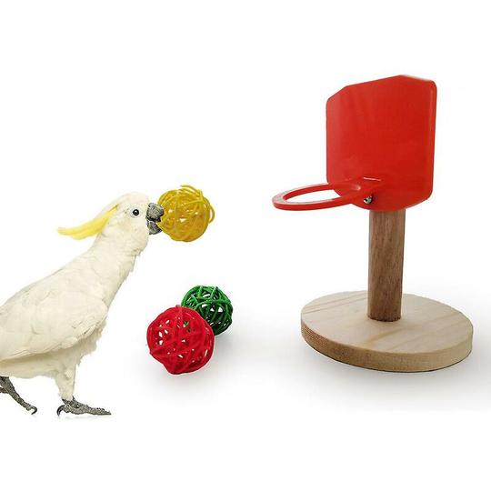 Bird Basketball Toy, Bird Chewing Ball Food Toy, Parrot Activity Toy, Bird Training Fitness Toy 1Pcs Red