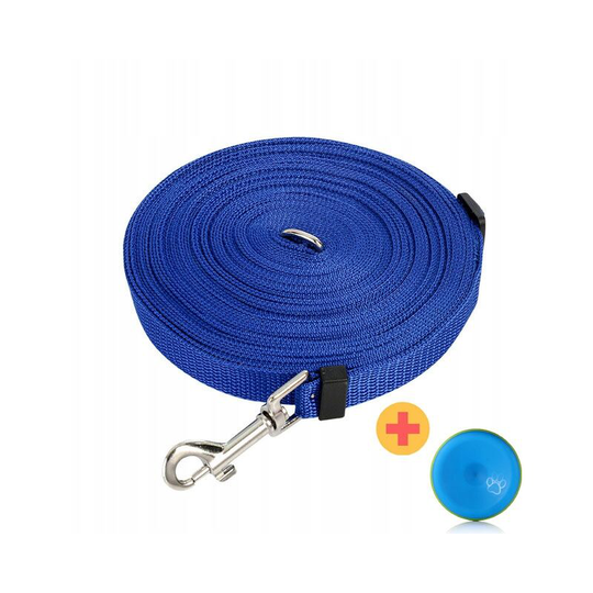 Leave for pet for dog long dog leash Tracking rope 6 m blue / leash for training dog + flying saucer for pet
