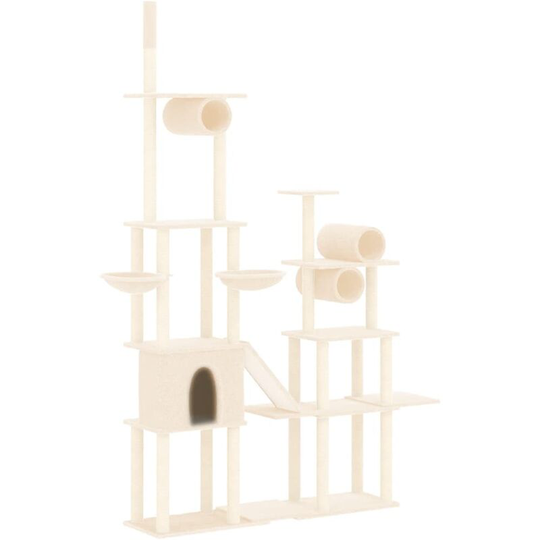 Cat Tree with Sisal Scratching Posts Cream 279 cm vidaXL - Cream