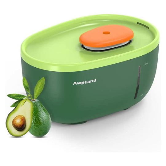Avocado Cat Water Fountain, Ultra Quiet Dog Water Dispenser, 2L Pet Fountain with led Light